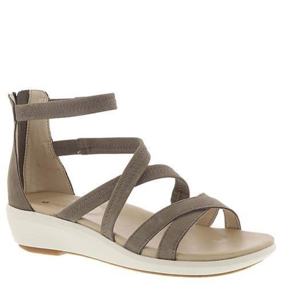 Hush Puppies Shoes - Hush Puppies Lyricale Back Zip Women's Leather Sandals Taupe Size US 5.5